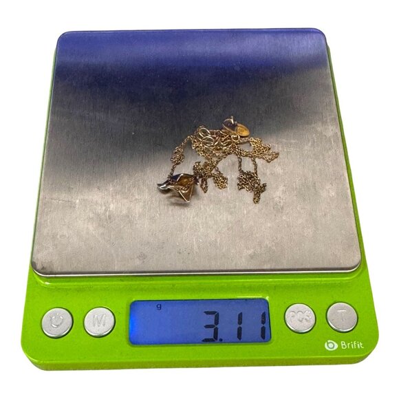 Vtg Dyadema Italy 925 Sterling Silver Gold Vermeil Origami Crane Bird Necklace - Picture 6 of 8